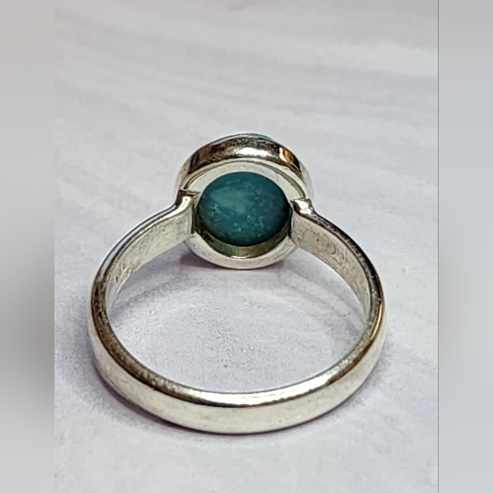 Contemporary Turquoise and Sterling Ring - Picture 2 of 5